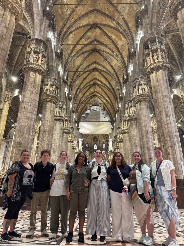 Inside Milan's Duomo.